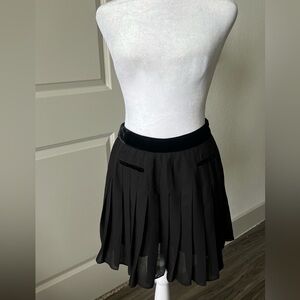 Maje Black Mini silk Skater Skirt
